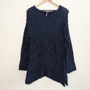 Free People Women's Knitted Dark Blue V neck long sleeve sweater size XS